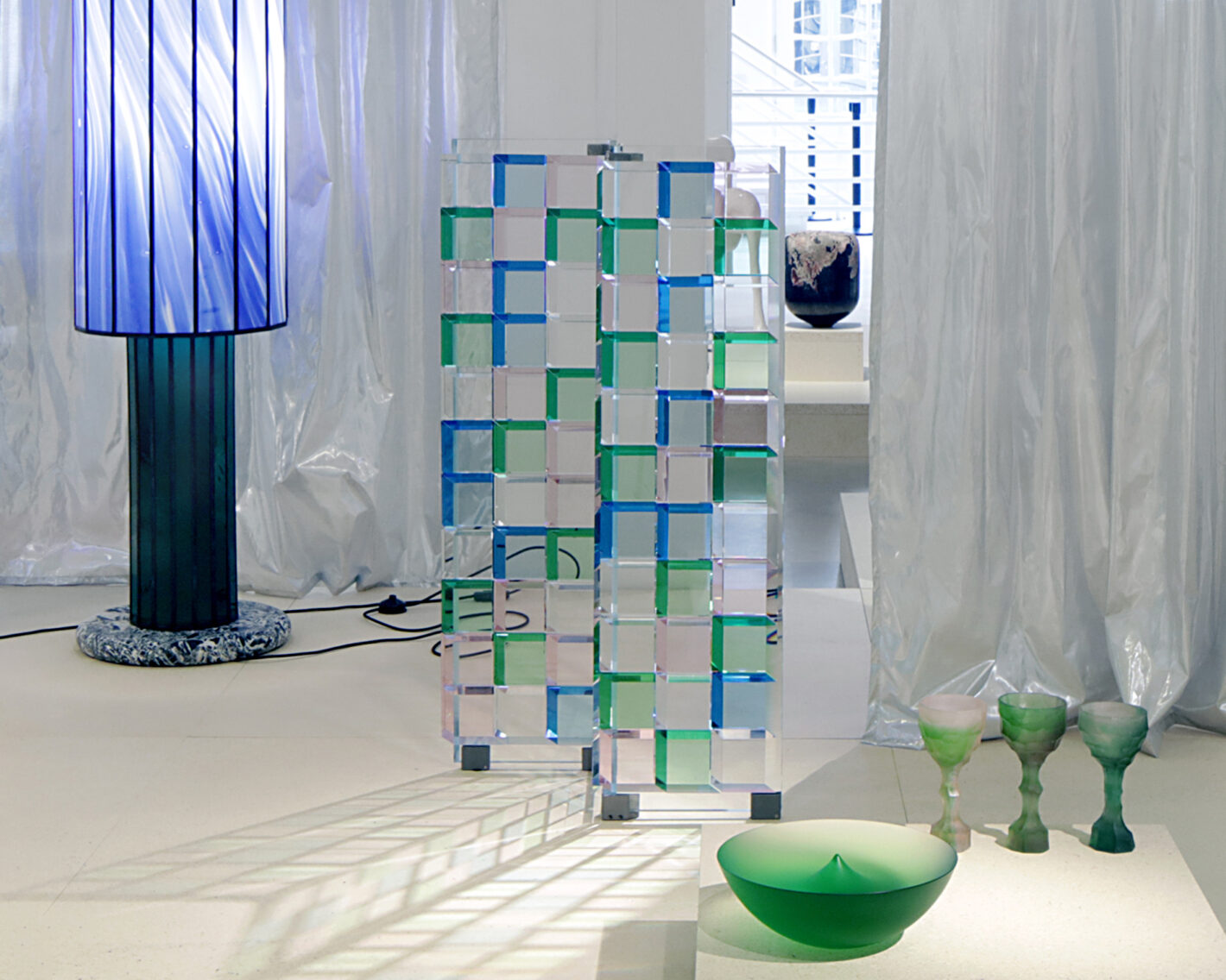 Study O Portable Slanted Tiles Screen for Atelier Swarovski Home