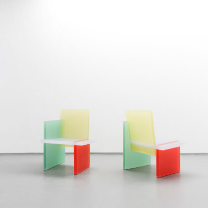Wonmin Park Haze Armchair Red Yellow and Green pic by Adrien Millot Carpenters Workshop Gallery 2015 01