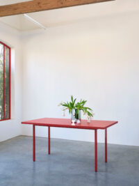 MV Sfor HAY Two Colour red wb lacquer valchromat tabletop maroon red powder coated steel Arcs Vase mirror Frederik Vercruysse